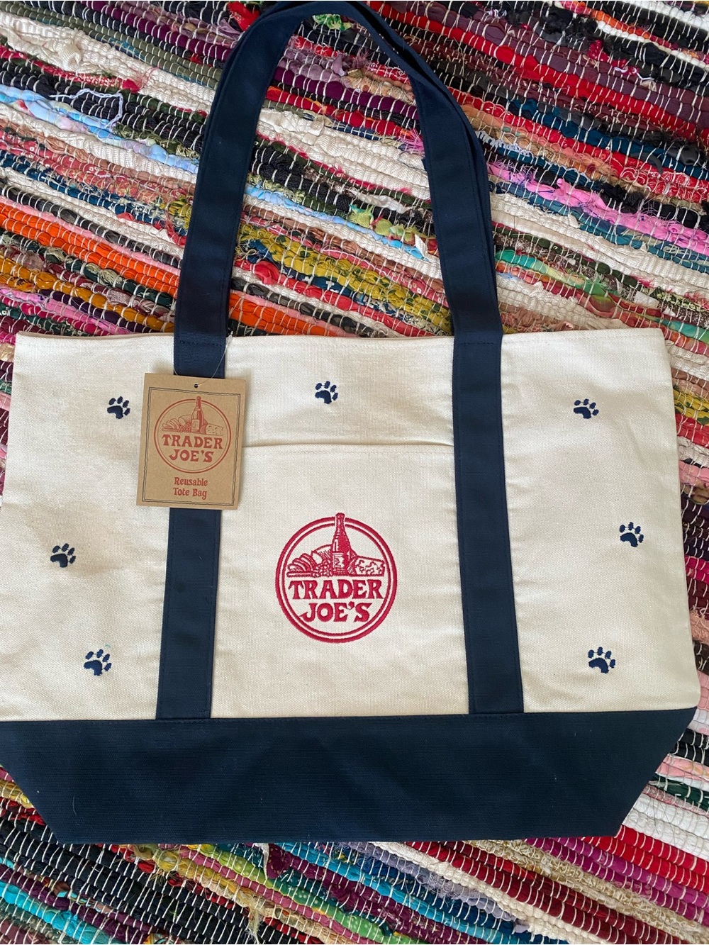 🐾🐶 Trader Joe’s Large Canvas Tote NWT - Picture 4 of 7